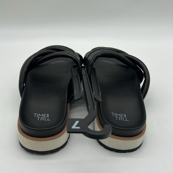 2191- Time And True Women's Black Slide Sandals Size 7 - Picture 6 of 9